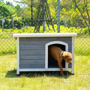Dog Kennel for Outside,Dog House with Removable Floor for Easy Cleaning, Insulated Outdoor Wooden Dog House,Pitch Roof, Small Hide Shelter, 78cm x 53cm x 58cm (FREE SHIPPING)
