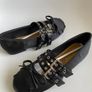 Womens Black Satin Ballerina Buckle Flats MIU MIU Style Ballet Shoes EU 38 NEW Image 2