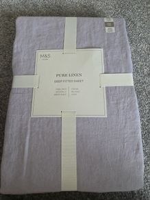 pure linen deep fitted sheet and 2 pillowcases