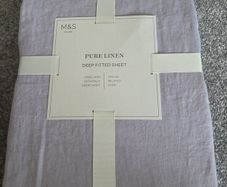 pure linen deep fitted sheet and 2 pillowcases