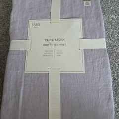 pure linen deep fitted sheet and 2 pillowcases