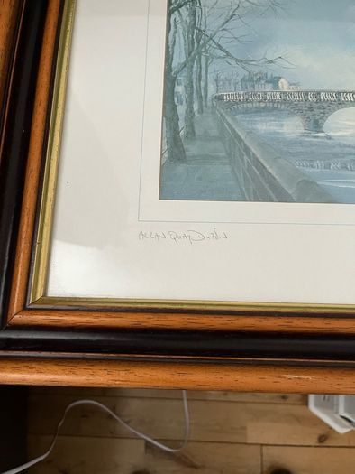 Signed lithograph by Breandan Hayes . Arran quay