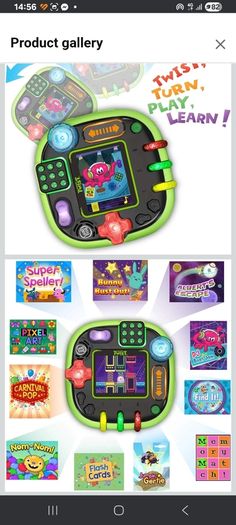 Green Leapfrog Rockit Twist Educational Learning Game toy console handheld