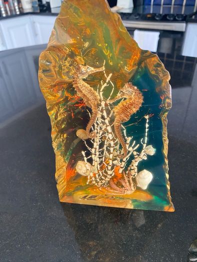 Lucite sea scape ornament