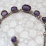 Sterling Silver (.925) Amethyst Cabochon Necklace, Graduating Design Image 4