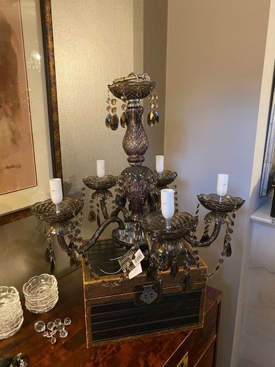 Mindy Brown Chandelier chocolate brown warm lighting
