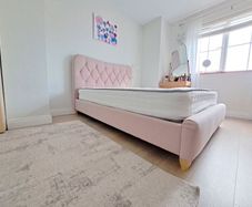 Pink Double bed frame and quality mattress