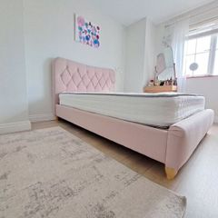 Pink Double bed frame and quality mattress