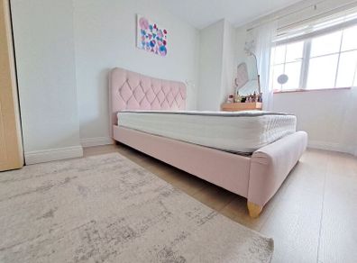 Pink Double bed frame and quality mattress