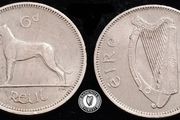 [#495] - Ireland 1959 | 6 Pence | Irish 6d | Wolfhound | KM.13a