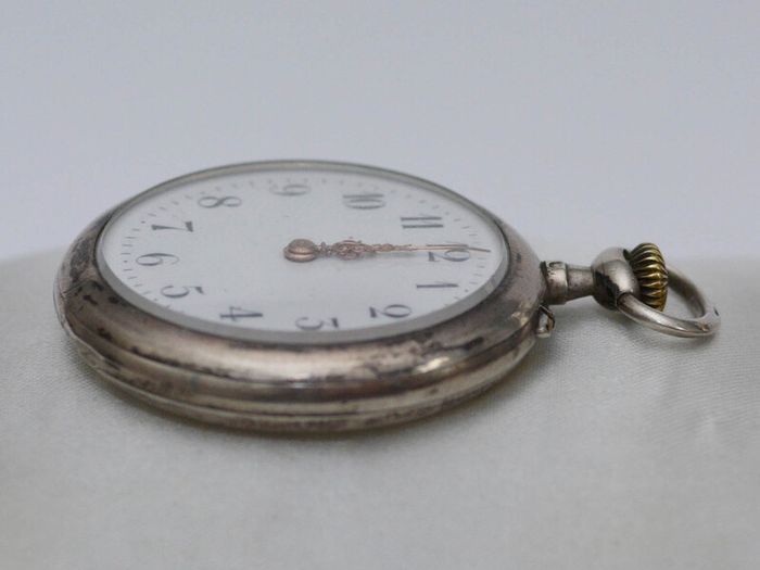 Vintage Bordeaux  Gents Mechanical  Silver Pocket Watch
