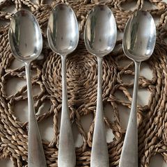 Four Antique Elkington & Co Sterling Silver Large Serving Spoons  321g
