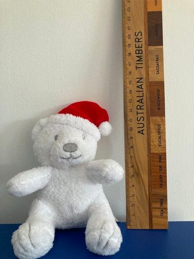 Adorable small Christmas white teddy bear