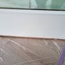 Solid Oak Doors with Leaded Gold Trim Glass Image 5