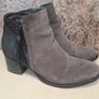 Women's Amy Huberman Bourbon Ankle Boots Heels Grey Leather Suede Size Uk 6 Eu 39 Image 2