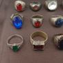 Lot of 15 Collectible Brass Rings Antique Style Mixed Stone Rings Image 5