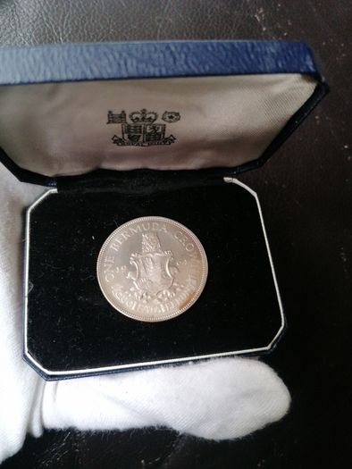 1964 Bermuda Silver Proof One Crown Coin