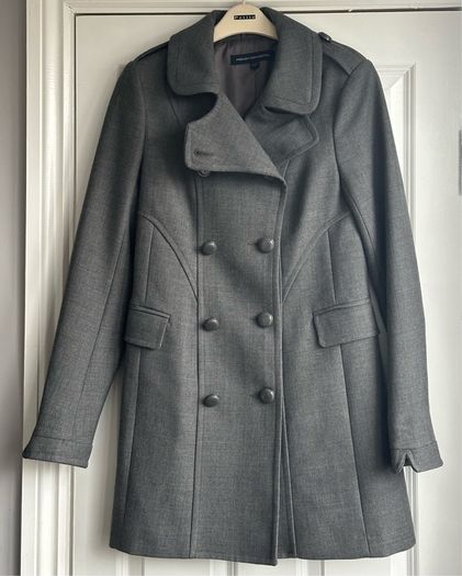 Grey French Connection military style coat