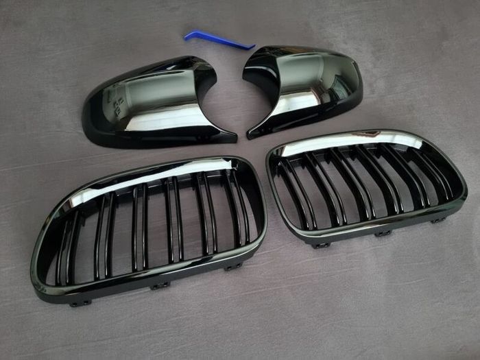 BMW E92 E93 Lci Black Kidney Grilles & Mirror Covers Set Brand New