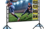 SALE Projector Screen with Stand, 120 inch 16:9 for Home Theater, Outdoor Indoor Party, Backyard Cinema
