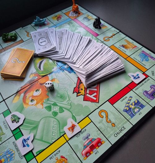 Kids Board & Arcade Games Bundle - Monopoly Junior, Domino Shuttle & Buzz Wire