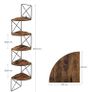Bookcase with Zigzag Design, 5 Levels, 20 x 20 x 127.5 cm, for Bedroom, Study, Living Room, Vintage Brown-Black Image 2