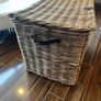 XLarge rattan storage basket with genuine leather trims Image 2