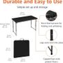 Basics 4-Foot Folding Table with Adjustable Height, Lightweight Portable Folding Tables for Indoor & Outdoor, Auto-Locking Legs, Carrying Handle, 121.4 x 60.7 x 86.1 cm, Black Image 2