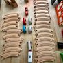 72 Piece Wooden train set, trains, tracks , bridges, blocks and stations Image 4