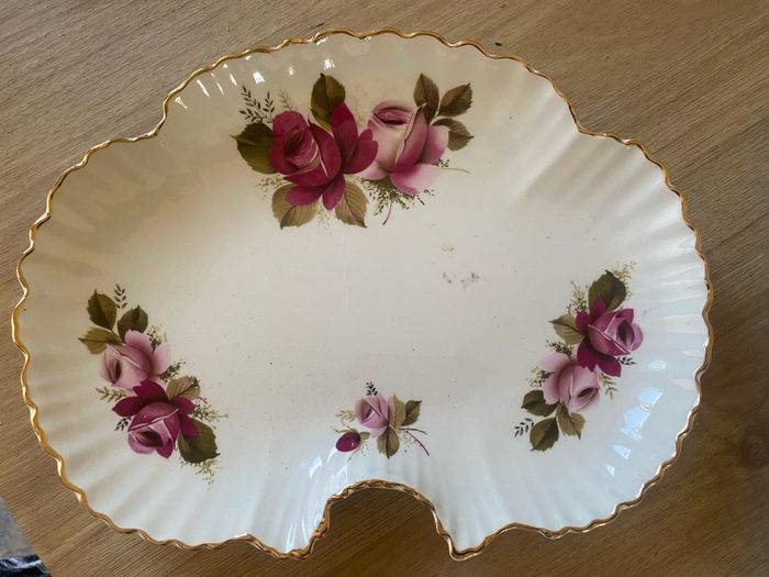 Vintage James Kent Old Foley "Burford" Rose Kidney Dish