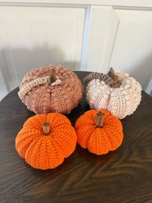 Set of 4 crochet pumpkins