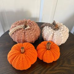 Set of 4 crochet pumpkins