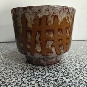 Vintage East German GDR Fat Lava style plant pot from 60s 70s, made by Strehla