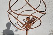 Corten steel Fairy ball on stem