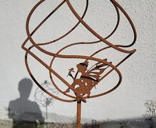 Corten steel Fairy ball on stem