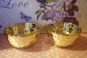 NEW - 2 Gold Tealight Holders