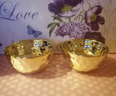 NEW - 2 Gold Tealight Holders