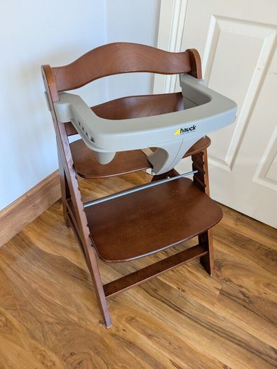 Hauck Alpha+ Wooden Highchair Bundle - Newborn to Toddler (Walnut)