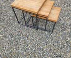 nest of tables solid oak tops