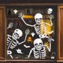 10 sheets Reusable Halloween Party decoration,76pcs Halloween Window stickers,Skeleton and Ghost Window Decals for Halloween Party Decoration Image 2