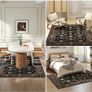Traditional Living Room Rug, Large Black Rug for Bedroom, 160 x 230 cm, Soft Short Pile Vintage Floral Area Rug, Machine Washable Kitchen Carpet with Non-Slip Backing Image 6
