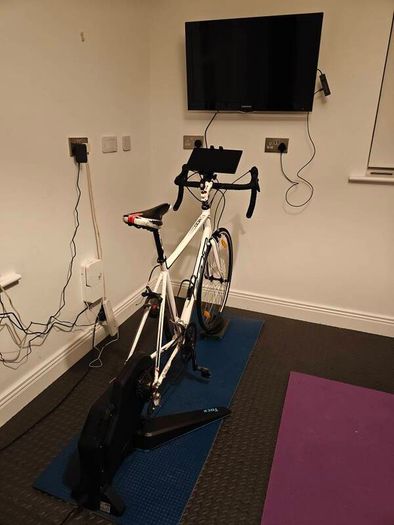 Road Bike and Tacx Flux 2