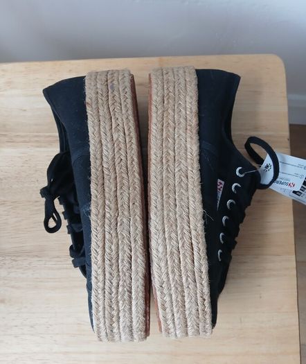 Superga 2790 Cotropew Rope Platform Black - UK 6 / EU 39.5 - Brand New