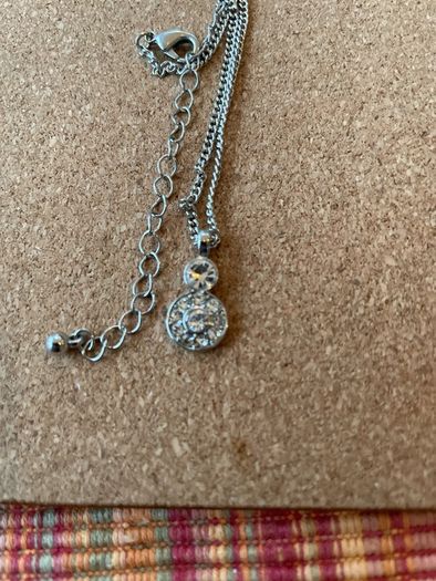 necklace with clear crystal charm