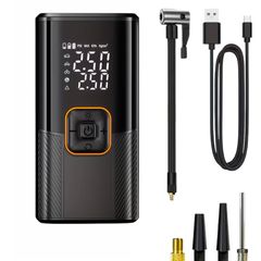 Car bike bicycle rechargeable tyre inflator digital display usb c
