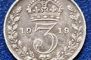 1919 United Kingdom 3 Pence - George V Silver Coin
