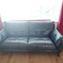 Beautiful Black Leather Sofa Image 2