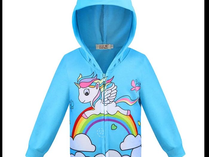 Girls' unicorn print hoodie