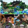 NEW SALE | Aquarium Ornament Plants with Resin Arch Bridge, 12pcs Green Aquariums Plants Plastic and Aquarium Decorative Pavilion Tree Bridge for Fish Tank Ornament Decoration Image 2