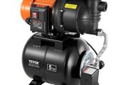 1100W Shallow Well Pump with Pressure Tank, 5300 LPH, Irrigation Jet Pump with 19L Tank, Filter, Check Valve, Automatic Water Booster System, 1.4-2.8 bar Pressure Switch, for Home Garden Lawn